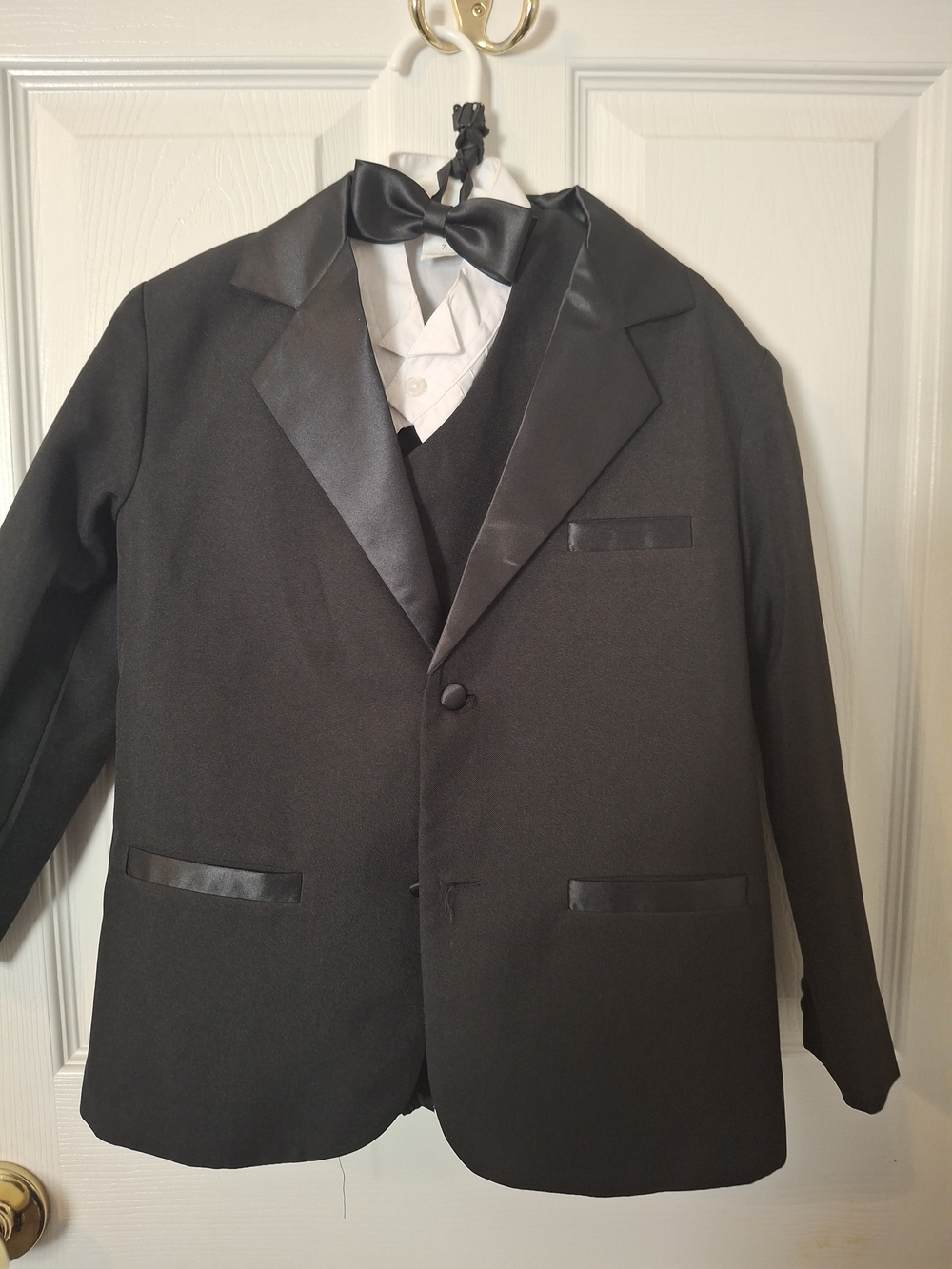 Classic Black Boys' Tuxedo Jacket with Satin Trim